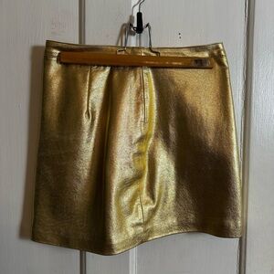 Topshop Shimmering Gold Mini Skirt